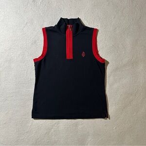 Sleeveless Ralph Lauren Women’s Small Black and Red Quarter Zip Top